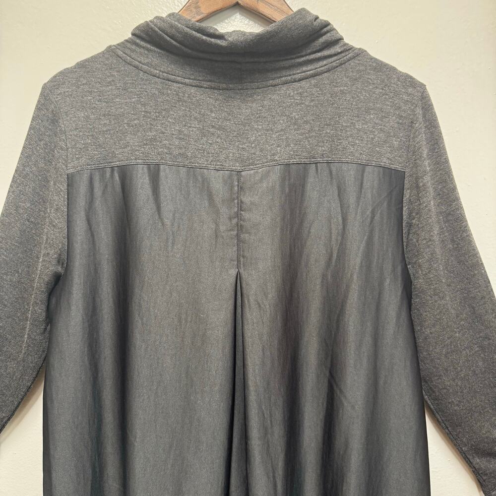 Anthropologie Saturday Sunday Cowl Neck Mixed Media Dress Gray Lagenlook Casual - Picture 5 of 13